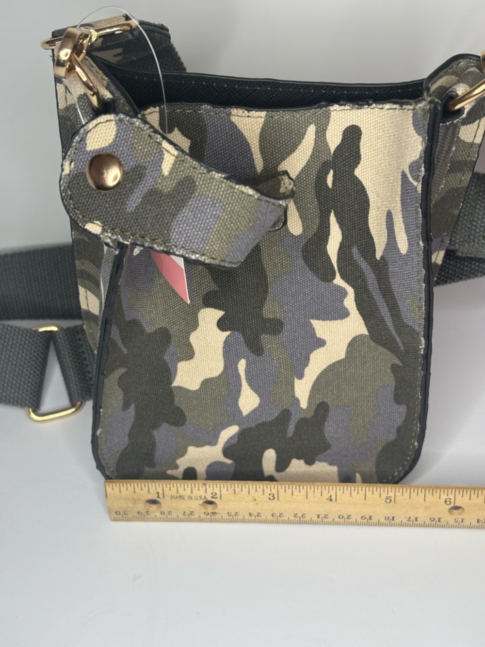 Savvy + Grace Camouflage print Crossbody Bag with Adjustable, detachable Strap